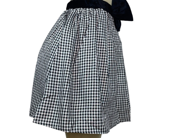 My Michelle Womens Black & White Checkered Skirt W/ Belted Bow Size L