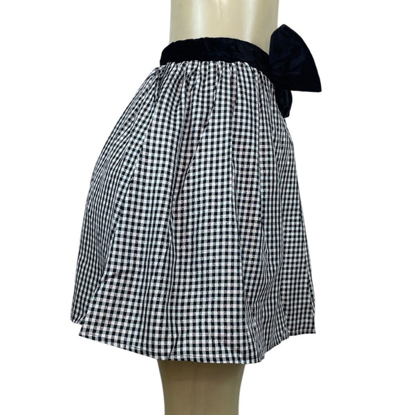 My Michelle Womens Black & White Checkered Skirt W/ Belted Bow Size L
