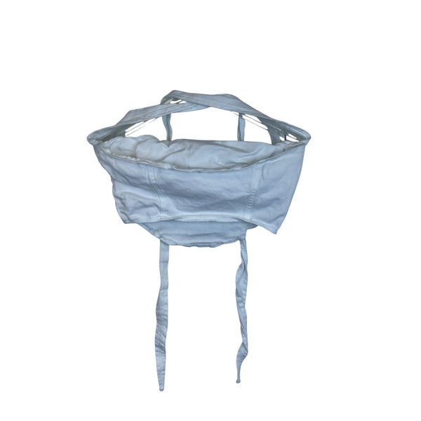 Shein Womens White Cotton Crop Tie-Back Halter Top Size M