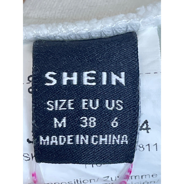 Shein Womens White Cotton Crop Tie-Back Halter Top Size M