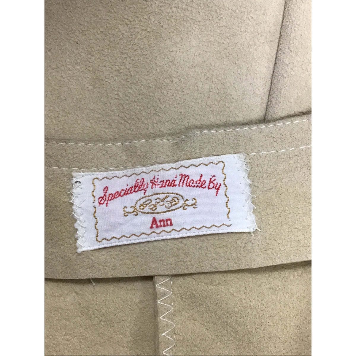 Specially Handmade By Ann Womens Beige Suede-Like Button-Up Vest Sleeveless Size OS