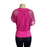 Smile Fish Women's Hot Pink Sleeveless Tank Top and Mesh Combo Sz L - NWT