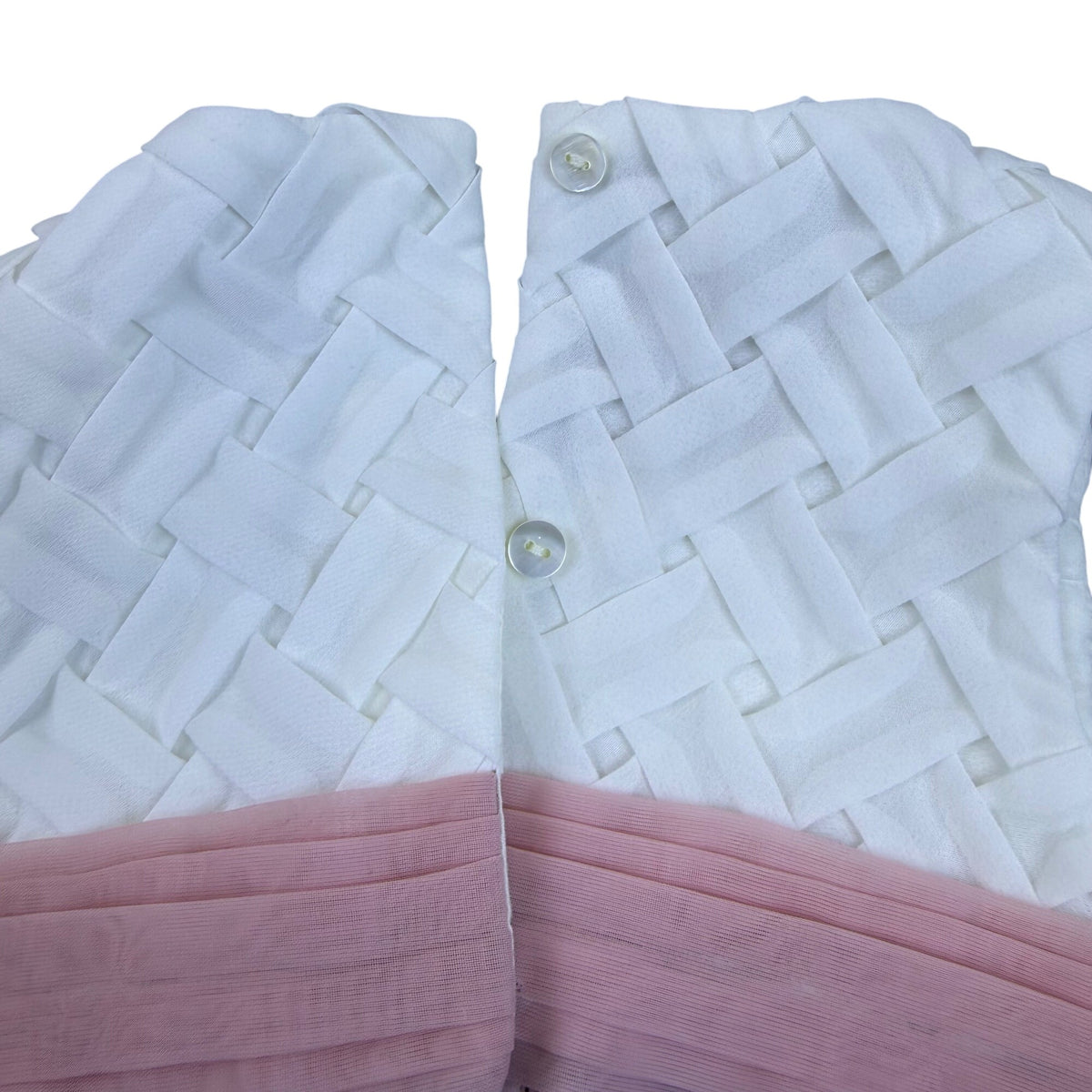 Dave & Bella Baby Girls White & Pink Sleeveless Dress Rose Detail 12M - New