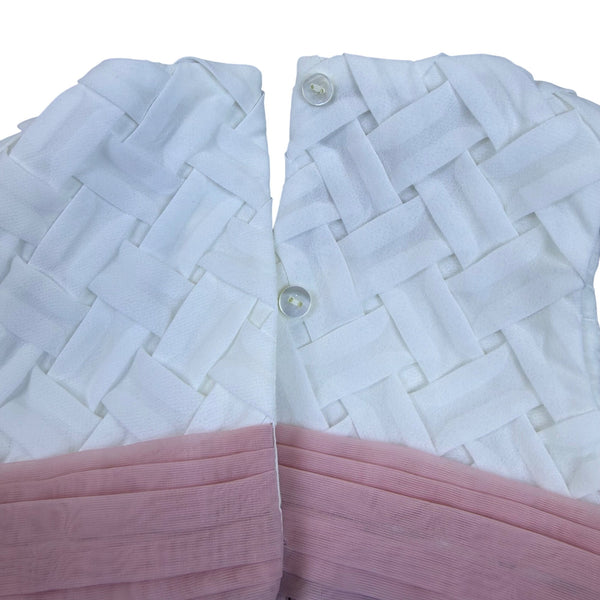 Dave & Bella Baby Girls White & Pink Sleeveless Dress Rose Detail 12M - New