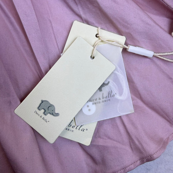 Dave & Bella Baby Girls White & Pink Sleeveless Dress Rose Detail 12M - New