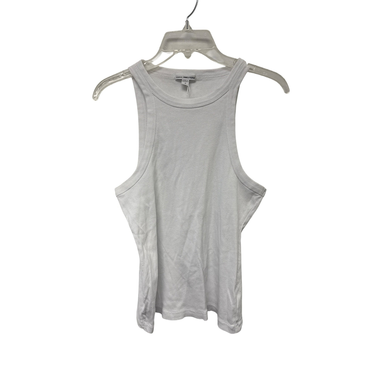 Standard James Perse Womens White Ribbed Tank Top Size 2 Cotton Sleeveless Shirt