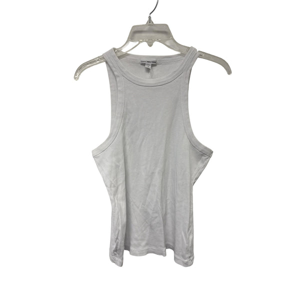 Standard James Perse Womens White Ribbed Tank Top Size 2 Cotton Sleeveless Shirt