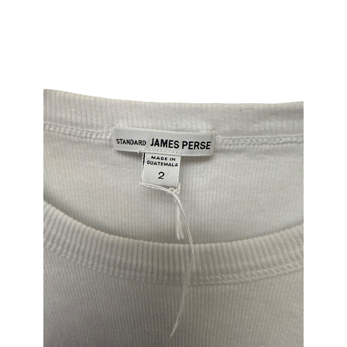 Standard James Perse Womens White Ribbed Tank Top Size 2 Cotton Sleeveless Shirt