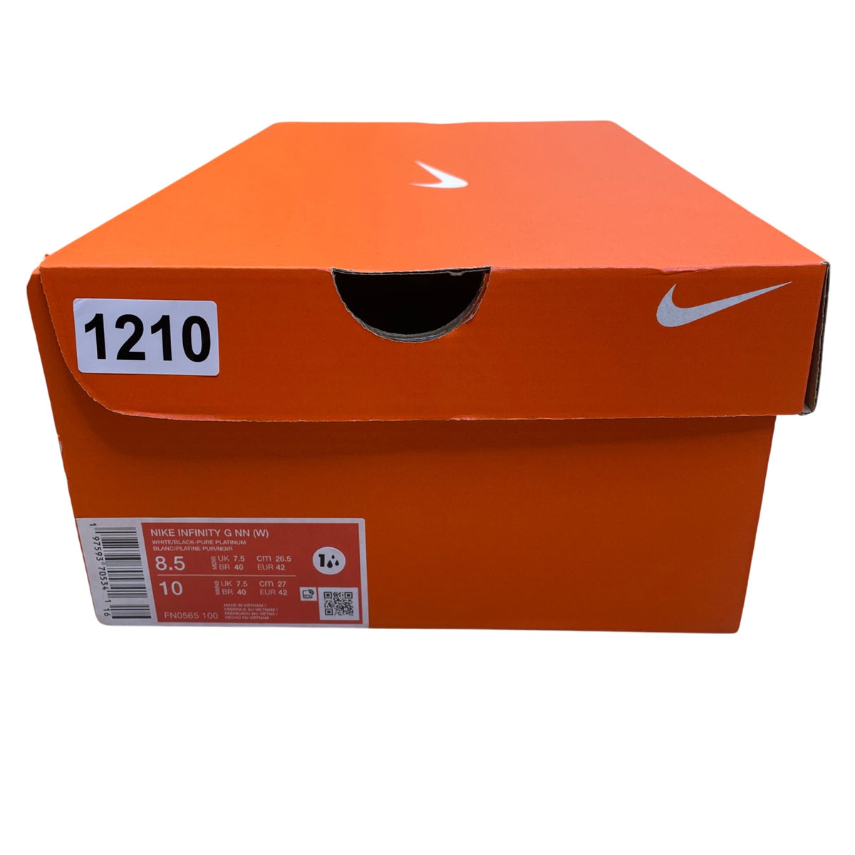 Nike Unisex White & Black Infinity G Golf Spikeless Sneakers Size 8.5M/10W