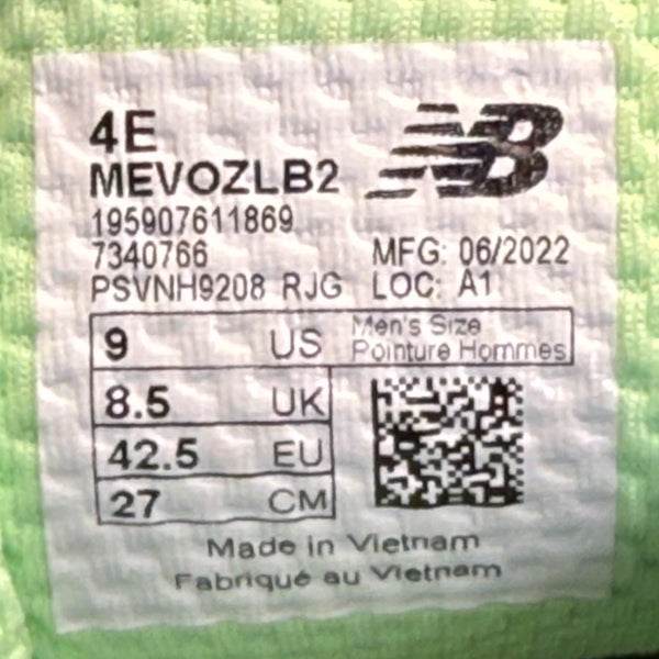 New Balance Men’s Blue Green Mesh Fresh Foam Evoz 4E Wide Running Shoes Sz 9US