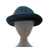 Teal Alpaca Wool Cloche Hat By Beatriz Canedo Patiño Made In Bolivia Folded Brim