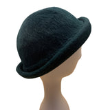 Teal Alpaca Wool Cloche Hat By Beatriz Canedo Patiño Made In Bolivia Folded Brim