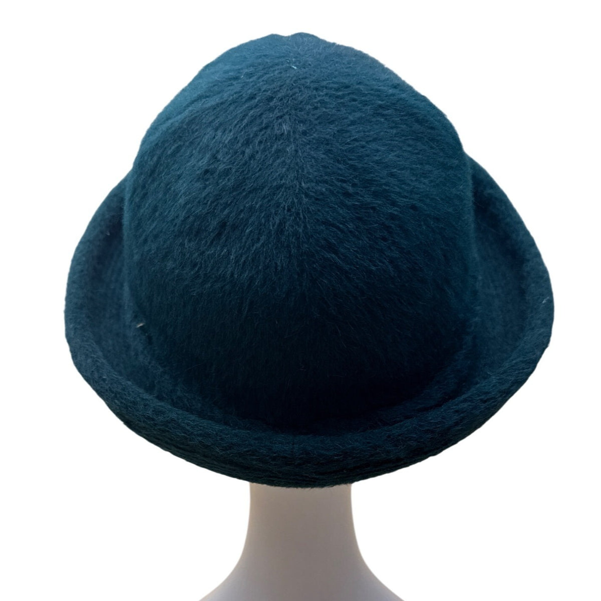 Teal Alpaca Wool Cloche Hat By Beatriz Canedo Patiño Made In Bolivia Folded Brim