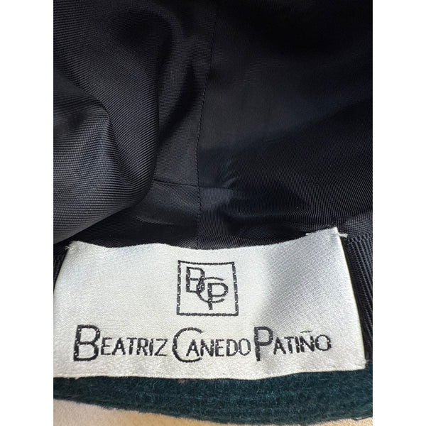 Teal Alpaca Wool Cloche Hat By Beatriz Canedo Patiño Made In Bolivia Folded Brim