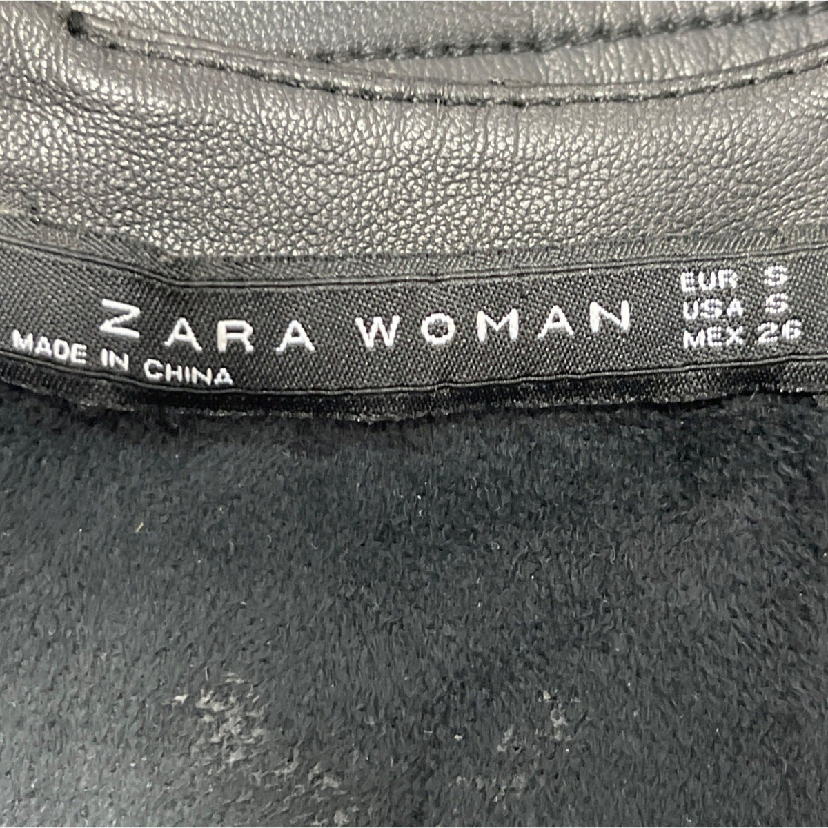 Zara Women's Black Faux Leather With Grommets Sleeveless Dress S