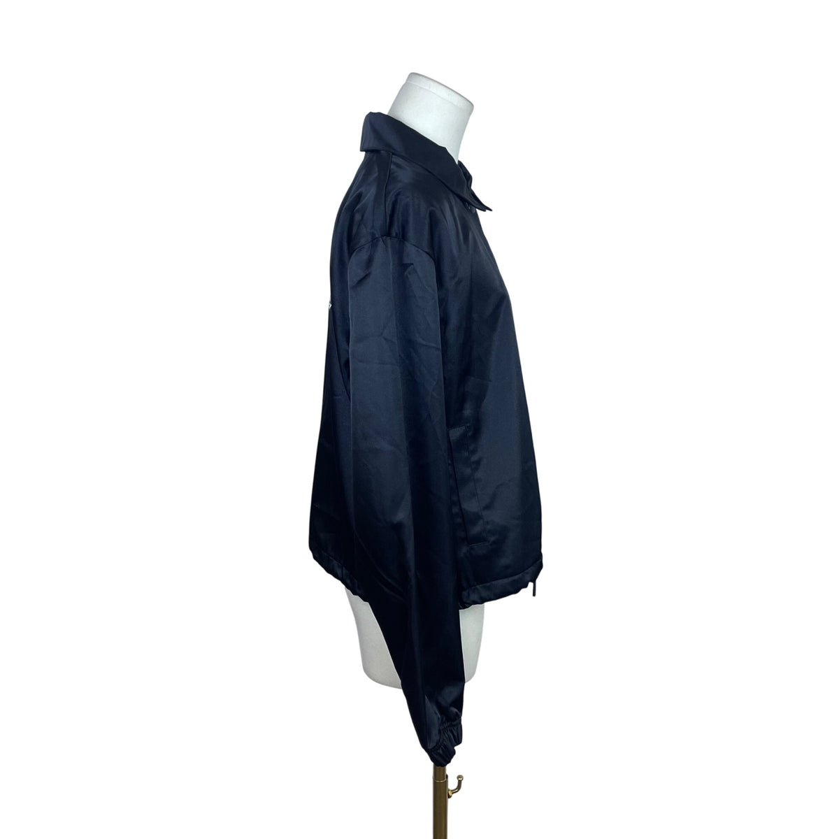 Nike Women's Black Satin Logo Button Up Jacket Size M