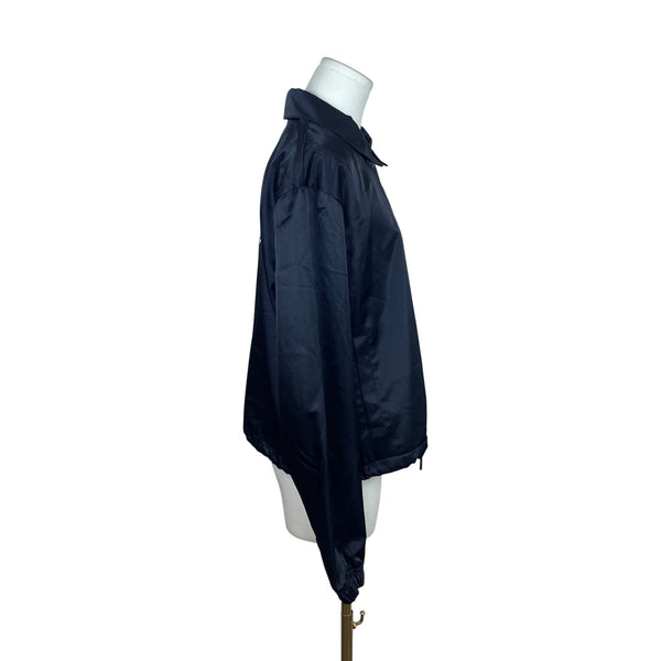 Nike Women's Black Satin Logo Button Up Jacket Size M
