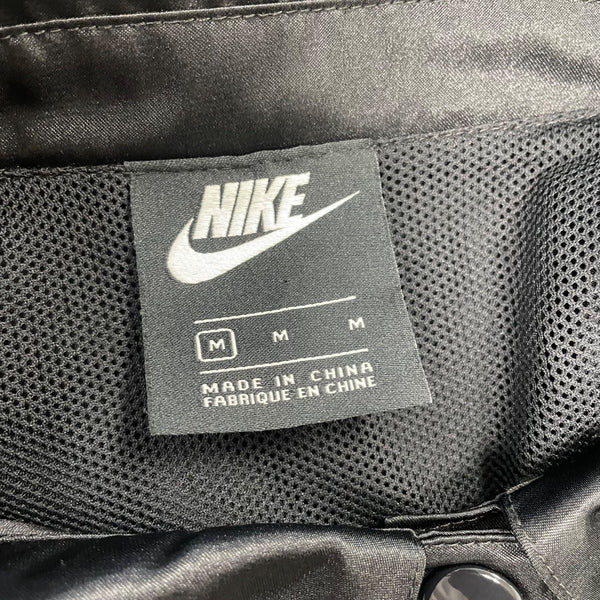 Nike Women's Black Satin Logo Button Up Jacket Size M