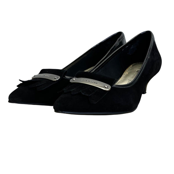 Anne Klein Women’s Black Suede Tassel I Flex Munza Kitten Heels Size 7M