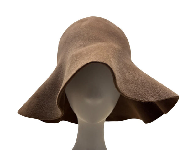Vintage Borsalino 30s 40s Era Brown Wool Wide-Brim Hat Fedora Made in Italy