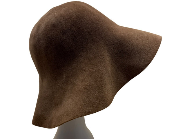 Vintage Borsalino 30s 40s Era Brown Wool Wide-Brim Hat Fedora Made in Italy