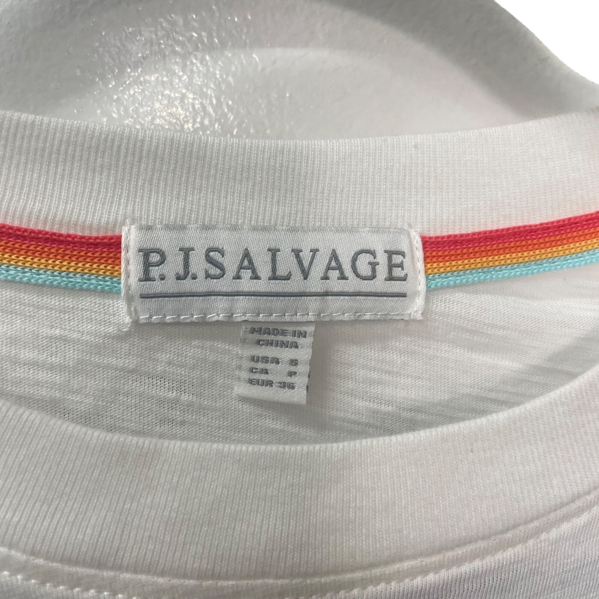 P.J. Salvage Womens White Cotton Grateful Graphic Tee Crew Neck Short Sleeve Size S