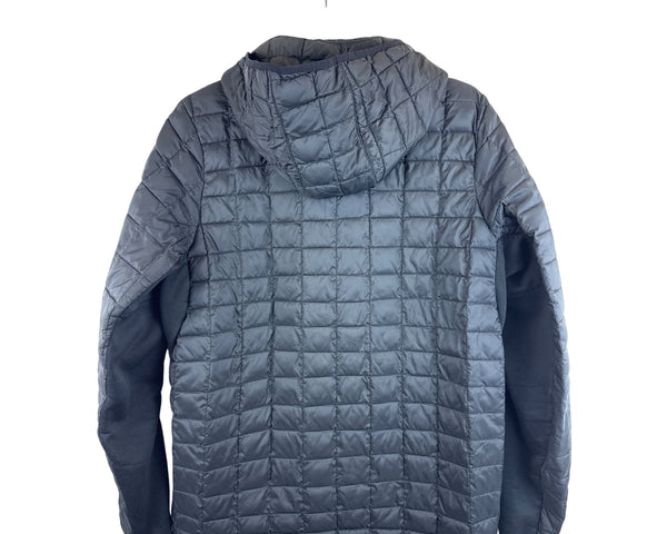 Adidas Mens Black Hooded Quilted Jacket Climalite Full-Zip Lightweight XL Size
