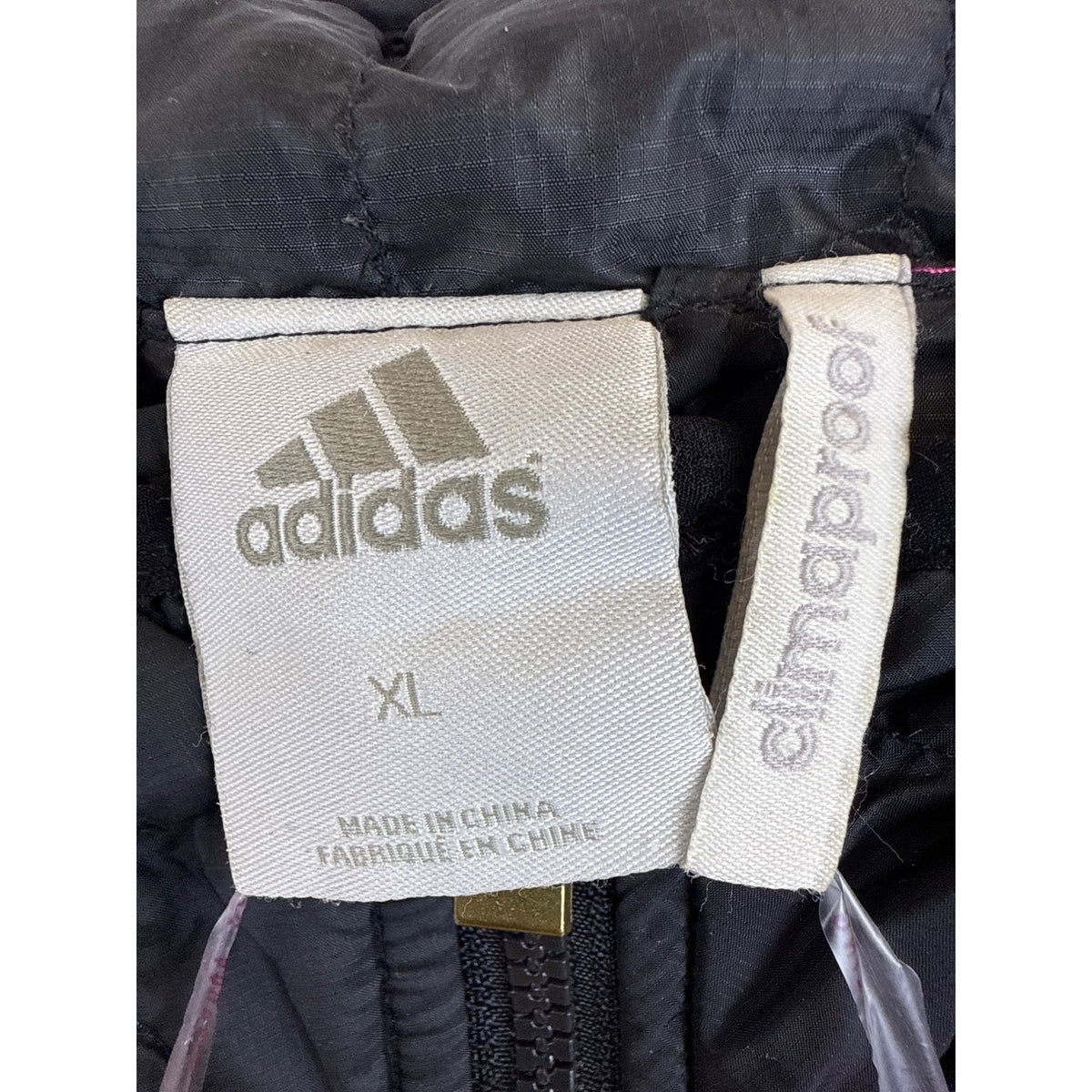Adidas Mens Black Hooded Quilted Jacket Climalite Full-Zip Lightweight XL Size