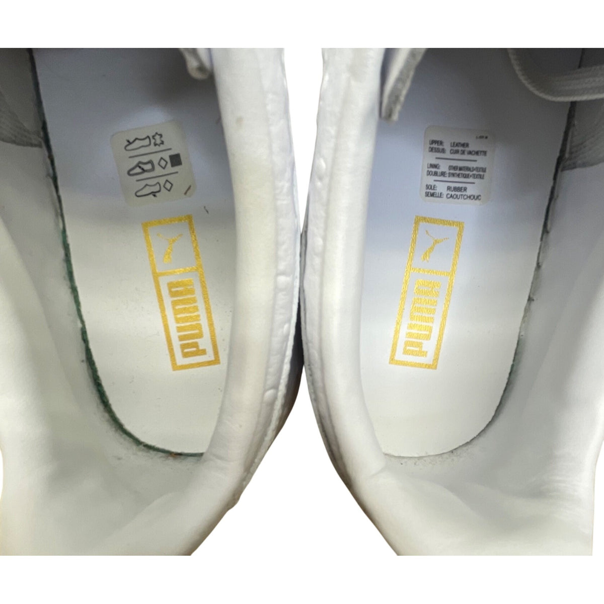 Puma Women’s White Leather Low-Top Lace-Up Basket Ostrich Texture Sneakers Size 9.5