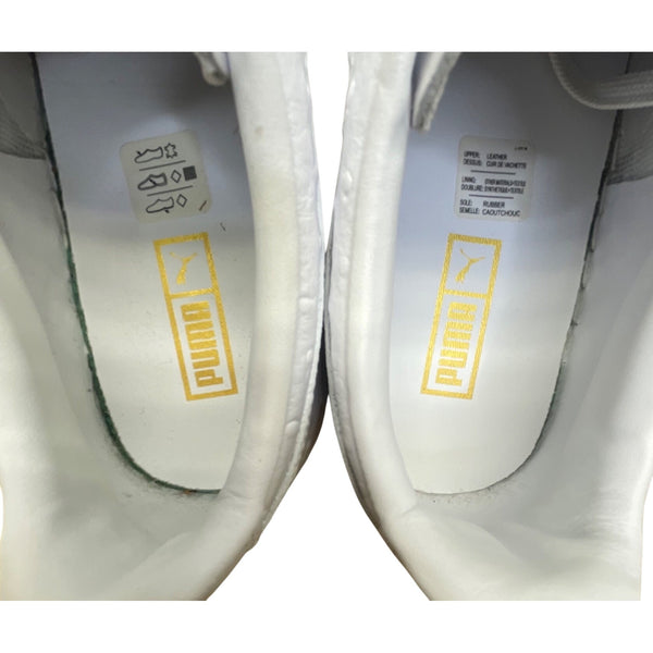 Puma Women’s White Leather Low-Top Lace-Up Basket Ostrich Texture Sneakers Size 9.5