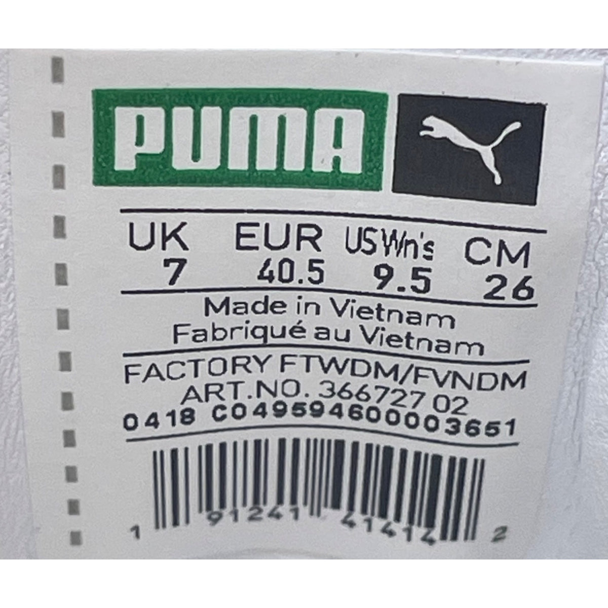 Puma Women’s White Leather Low-Top Lace-Up Basket Ostrich Texture Sneakers Size 9.5