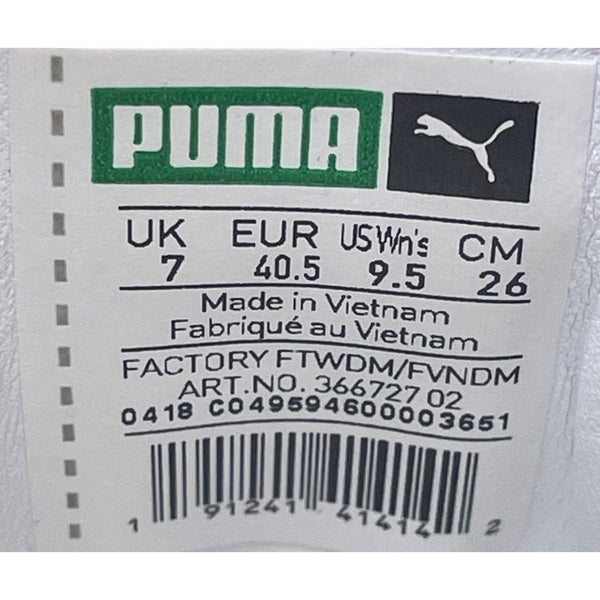 Puma Women’s White Leather Low-Top Lace-Up Basket Ostrich Texture Sneakers Size 9.5