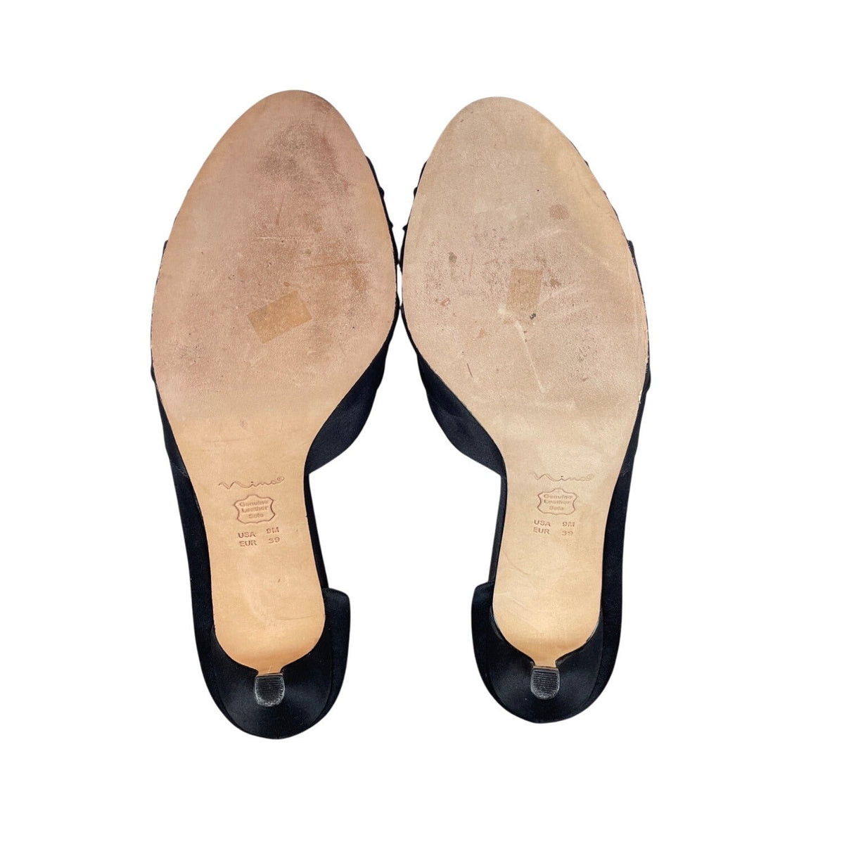 Nina New York Black Culver Peep-Toe Kitten Slip-On Heel Sz- 9M