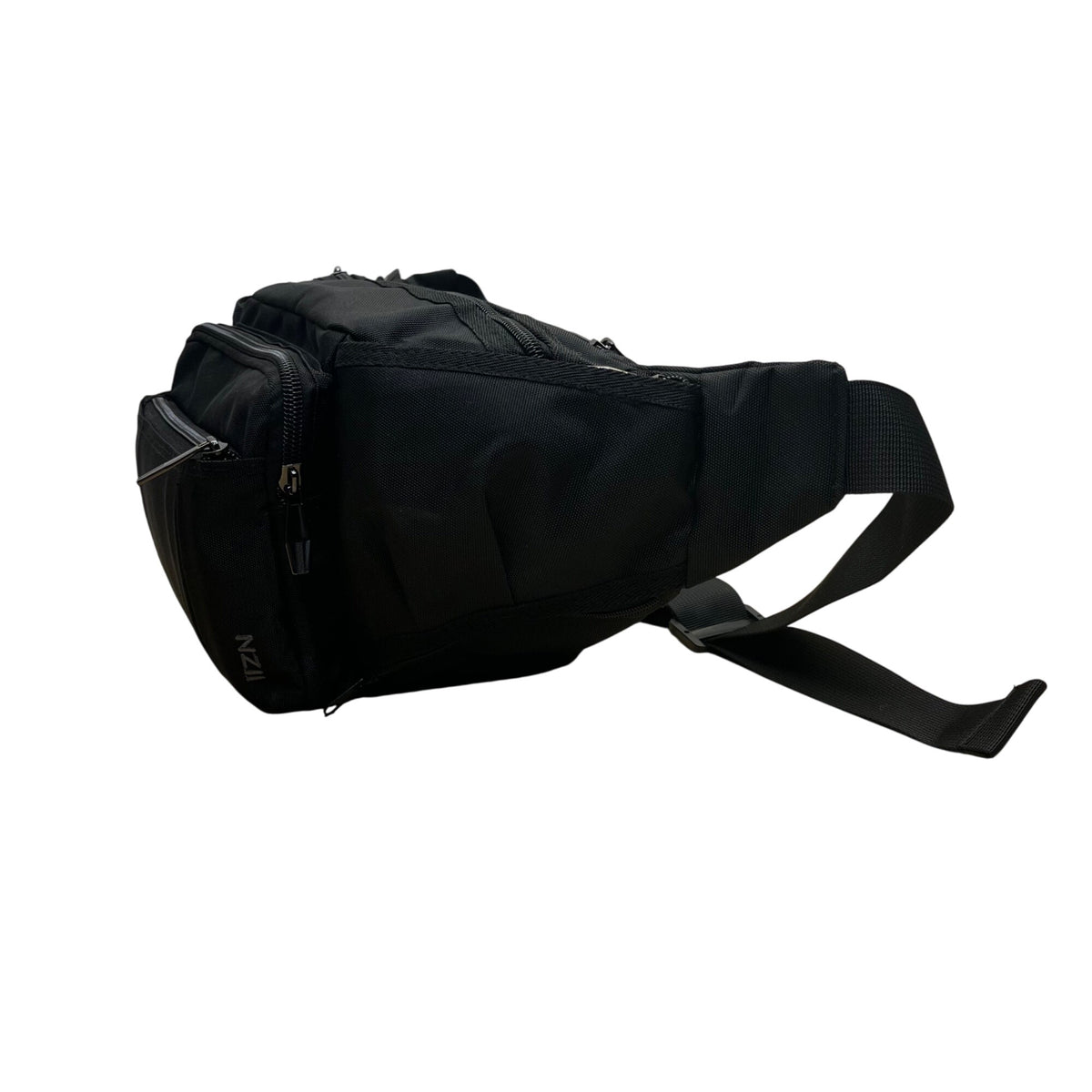 NZII Unisex Black Nylon  Multiple Compartments Lightweight Adjustable Belt Bag