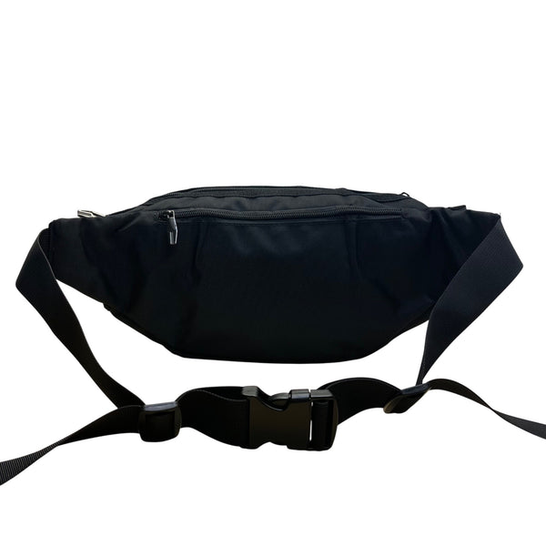 NZII Unisex Black Nylon  Multiple Compartments Lightweight Adjustable Belt Bag