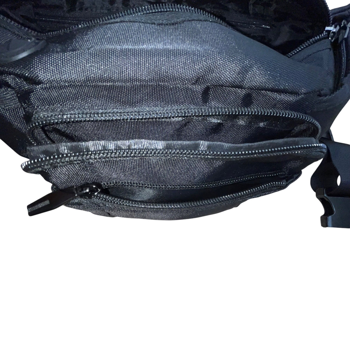 NZII Unisex Black Nylon  Multiple Compartments Lightweight Adjustable Belt Bag