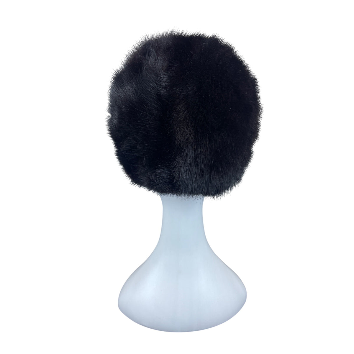 Vintage 60s Black Mink Fur Hat By Marché
