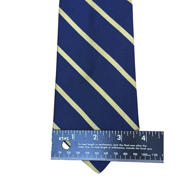 Vintage Brooks Brothers Blue & Yellow Silk Striped Necktie Classic Accessory