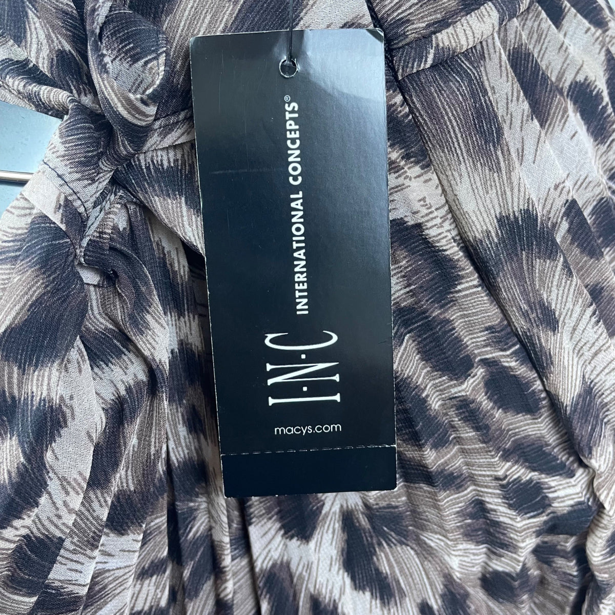 INC International Concepts Women’s Brown Leopard Print Midi Skirt Size 14 - New