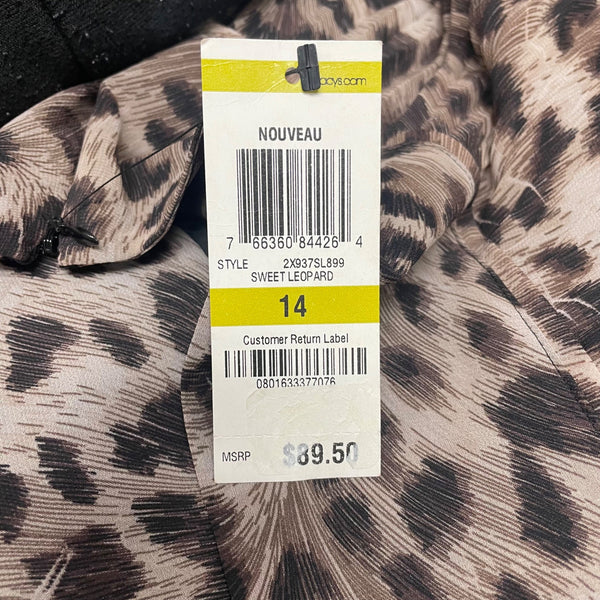 INC International Concepts Women’s Brown Leopard Print Midi Skirt Size 14 - New