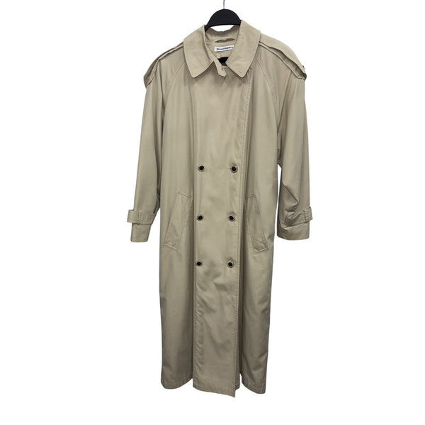 Vintage Misty Harbor Womens Beige Double-Breasted Trench Coat 10P