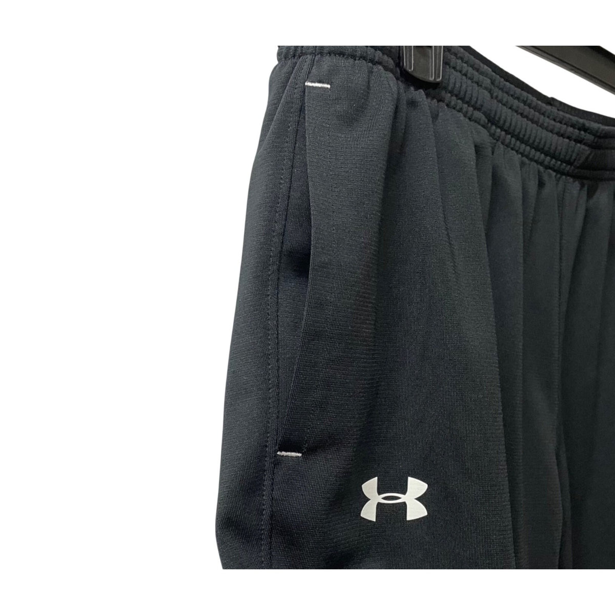Under Armour Mens Black Polyester Athletic Track Pants Fitted Style Large LG