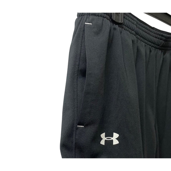 Under Armour Mens Black Polyester Athletic Track Pants Fitted Style Large LG