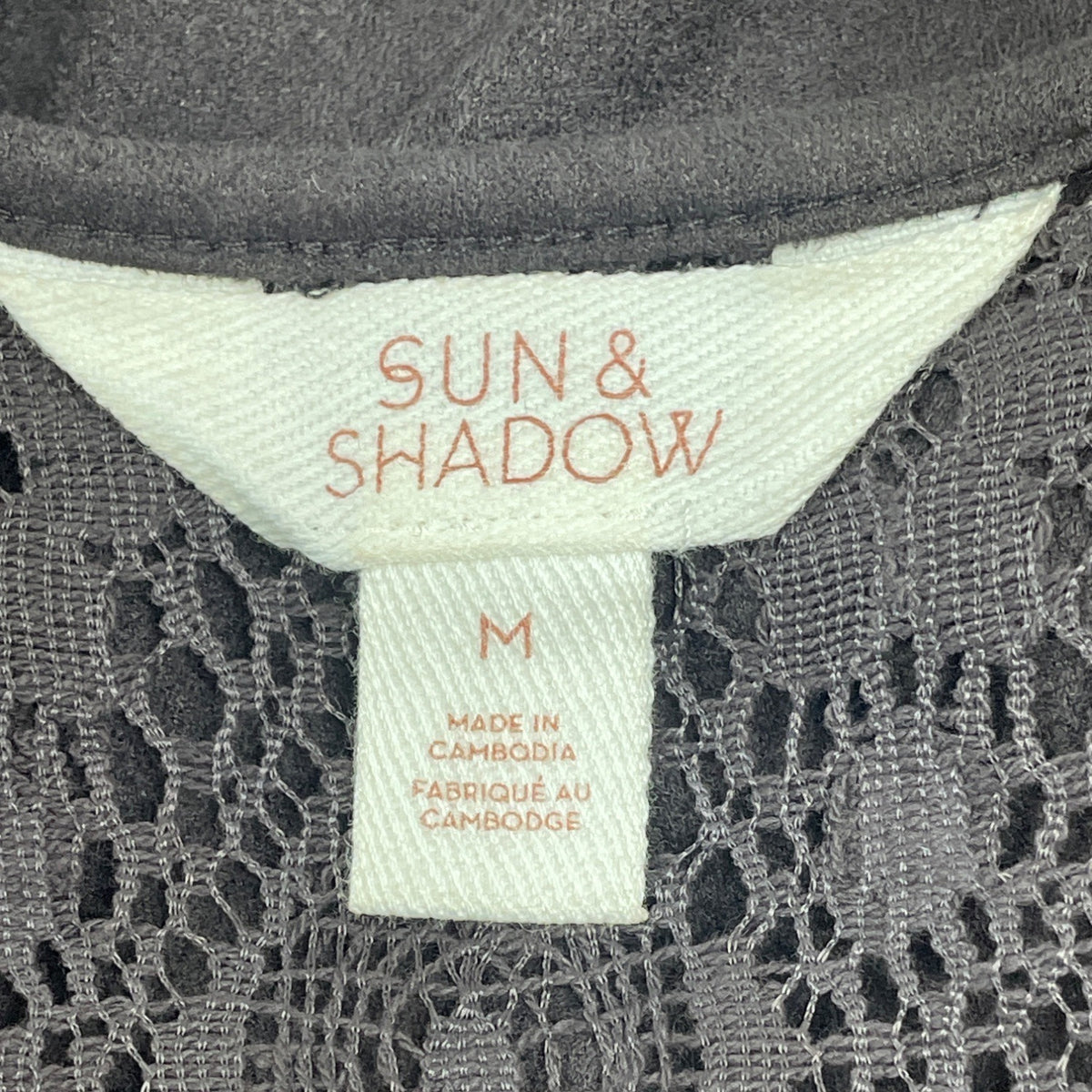 Sun & Shadow Women's Lace Back Gray Sleeveless Tank Top Size M