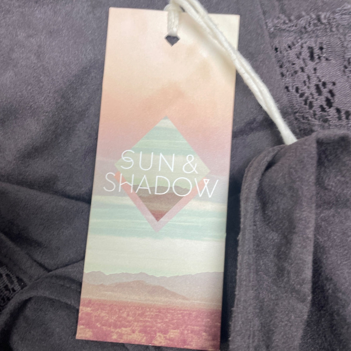 Sun & Shadow Women's Lace Back Gray Sleeveless Tank Top Size M