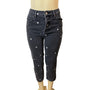 Pacsun Women's Faded Black High Rise Daisy Embroidered Straight Leg Jeans Sz 26