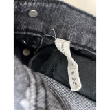 Pacsun Women's Faded Black High Rise Daisy Embroidered Straight Leg Jeans Sz 26