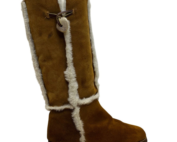 Etienne Aigner Halifax Women’s Camel Suede Knee-High Winter Boots Size 7.5 M