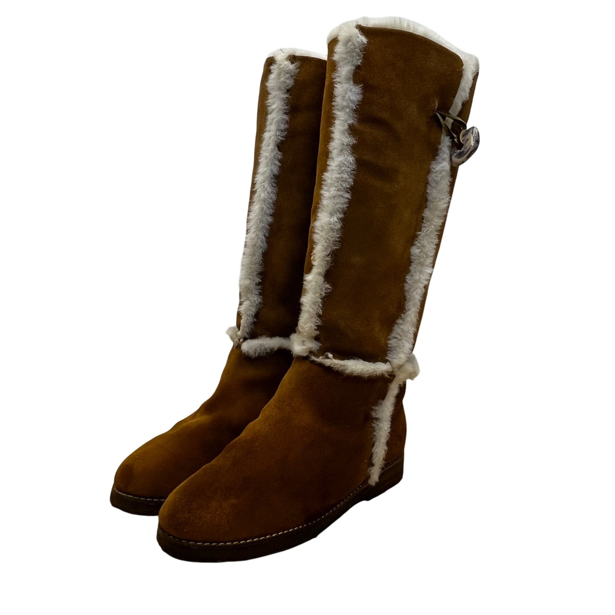 Etienne Aigner Halifax Women’s Camel Suede Knee-High Winter Boots Size 7.5 M