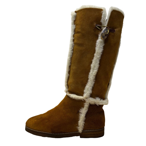 Etienne Aigner Halifax Women’s Camel Suede Knee-High Winter Boots Size 7.5 M